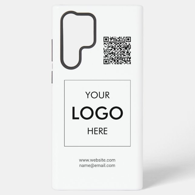 Coque Samsung Galaxy Logo QR Code Blanc Professionnel (Verso)