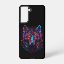 Loup de Néon noir futuriste