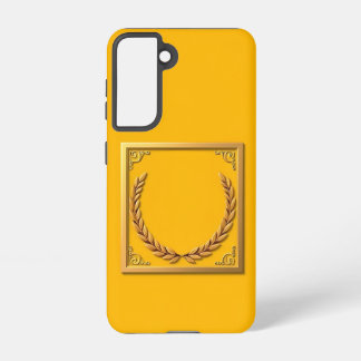 Coque Samsung Galaxy Luxe Golden Laurel dans cadre rectangulaire