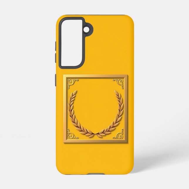 Coque Samsung Galaxy Luxe Golden Laurel dans cadre rectangulaire (Verso)