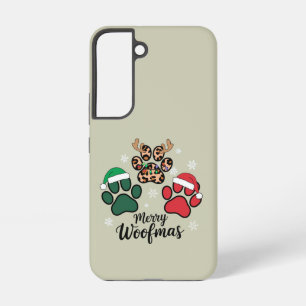 Coque Samsung Galaxy Maman Chien Noël Joyeux Woofmas Amoureux des Chien