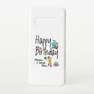 Coque Samsung Galaxy S10 Maman, je t'aime. Joyeux anniversaire.