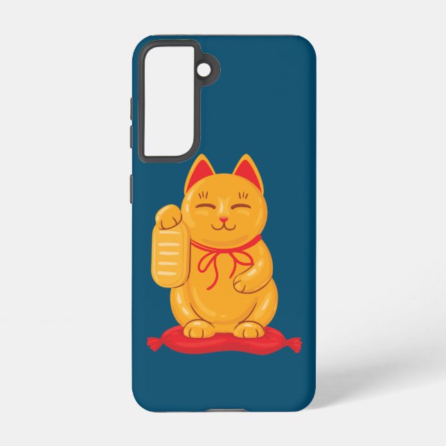 Coque Samsung Galaxy Maneki Neko Chat d'or japonais, Symbole de richess (Verso)