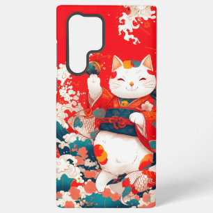 Coque Samsung Galaxy Maneki-Neko, Chat japonais chanceux