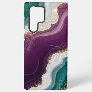 Coque Samsung Galaxy Marbre à motif pailleté or de luxe