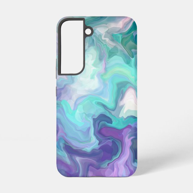 Coque Samsung Galaxy Marbre Abstrait violet et bleu (Verso)