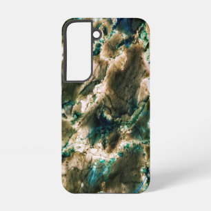 Coque Samsung Galaxy Marbre coloré élégant Tan Brown et Aqua