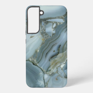 Coque Samsung Galaxy Marbre gris bleu avec Veine or