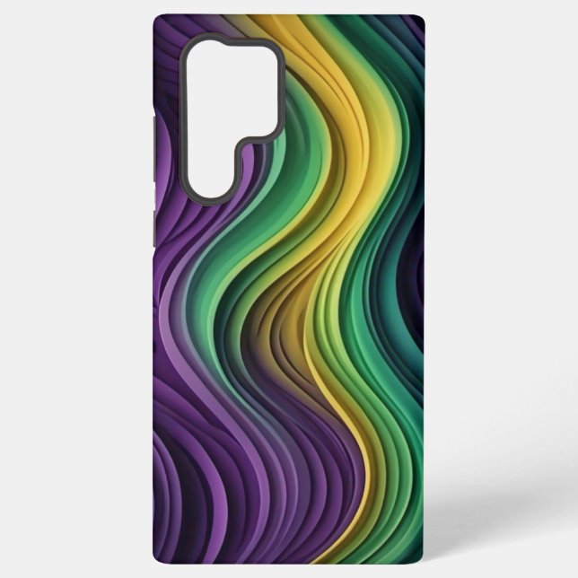 Coque Samsung Galaxy Mardi Gras coloré à motif vague (Verso)