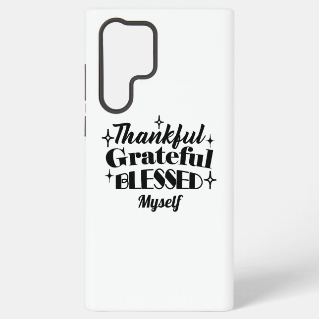 Coque Samsung Galaxy Merci, Gratuit, Béni Étincelant Thanksgiving (Verso)