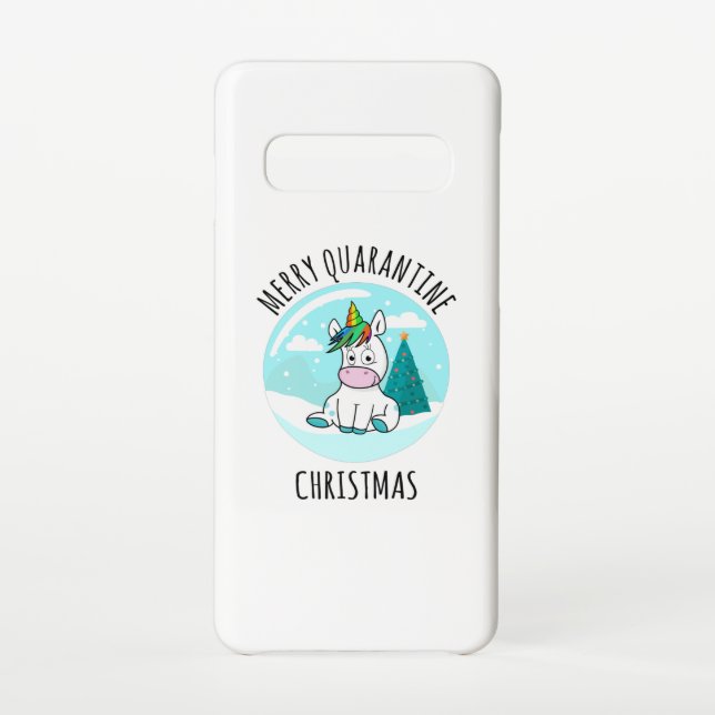 Coque Samsung Galaxy Merry Quarantine Christmas Unicorn (Dos)