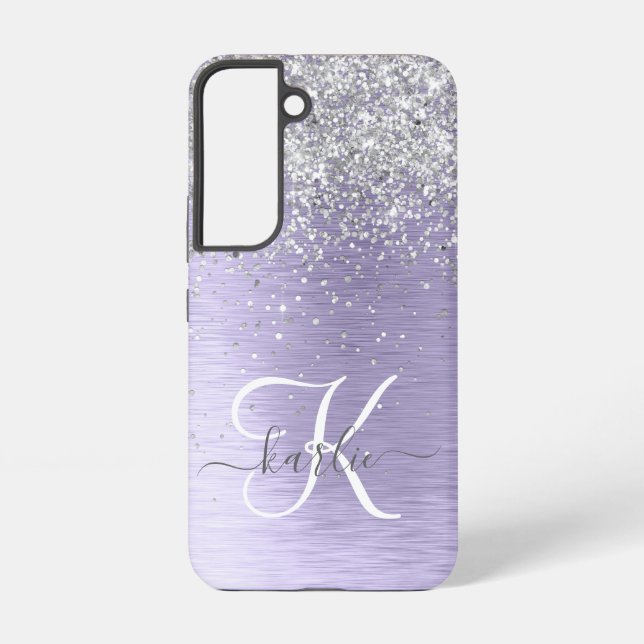 Coque Samsung Galaxy Métal brossé violet Parties scintillant d'argent N (Verso)