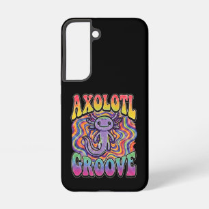 Coque Samsung Galaxy Mignon Axolotl Hippie Groovy Art Rétro 70s Arc-en-
