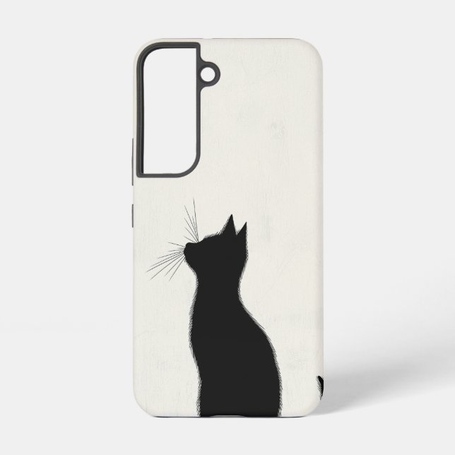 Coque Samsung Galaxy Minuit Chat Silhouette Téléphone (Verso)