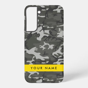 Coque Samsung Galaxy Modèle de camouflage gris, Votre nom, Personnalise