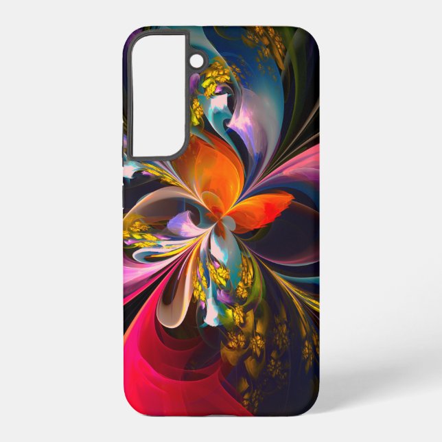 Coque Samsung Galaxy Modern Floral Abstract Art Red Blue Pattern #13 (Verso)