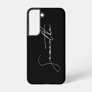 Coque Samsung Galaxy Moderne signature simple Script Calligraphie noir