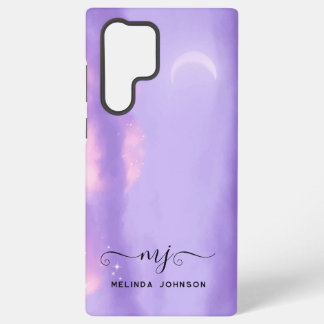 Coque Samsung Galaxy Monogramme Ciel Lilas Violet Moderne