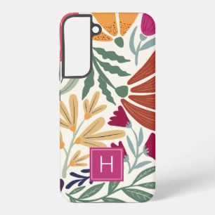 Coque Samsung Galaxy Monogramme Coloré Retro Floral Boho