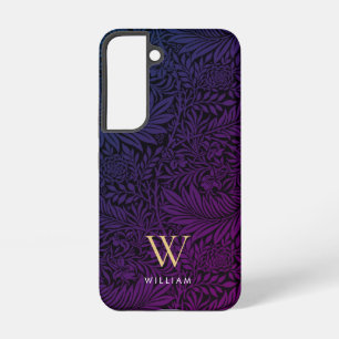 Coque Samsung Galaxy Monogramme élégant motif botanique boho violet