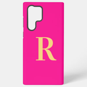 Coque Samsung Galaxy Monogramme Minimal Moderne Rose Chaud