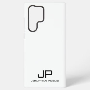 Coque Samsung Galaxy Monogramme minimaliste moderne noir et blanc