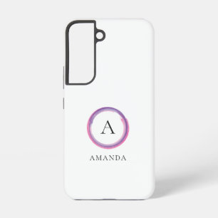 Coque Samsung Galaxy Monogramme Moderne Rose et Violet