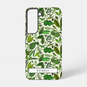 Coque Samsung Galaxy Monogramme moderne vert Botanique