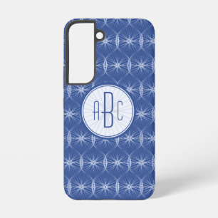 Coque Samsung Galaxy monogramme motif de roue bleue