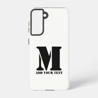 Coque Samsung Galaxy Monogramme Personnalisé Noir Texte Moderne Personn