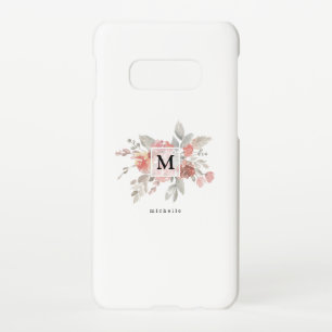Coque Samsung Galaxy S10E Monogramme Rose Pâle Élégant
