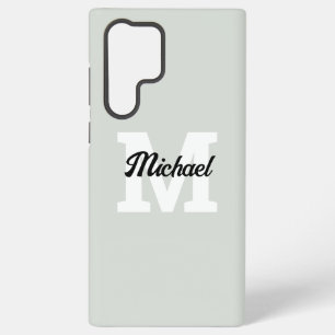 Coque Samsung Galaxy Monogramme Script Calligraphie Sage Green