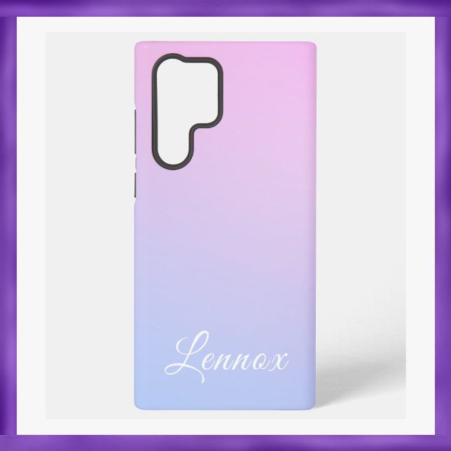 Coque Samsung Galaxy Monogramme violet bleu pastel monochrome (Créateur téléchargé)
