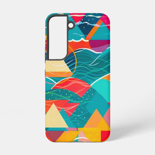 Coque Samsung Galaxy Montagnes et rivière abstraits (Verso)