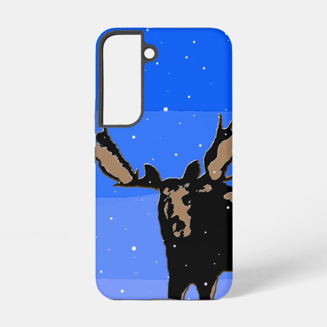 Coque Samsung Galaxy Moose en hiver - Art original de la faune (Verso)