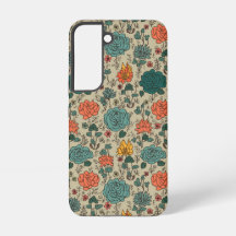 Motif à fleurs rétro Galaxy S22 Coque