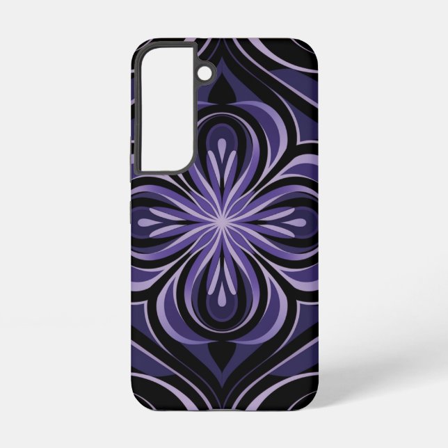 Coque Samsung Galaxy Motif Abstrait de Mandala violet moderne (Verso)