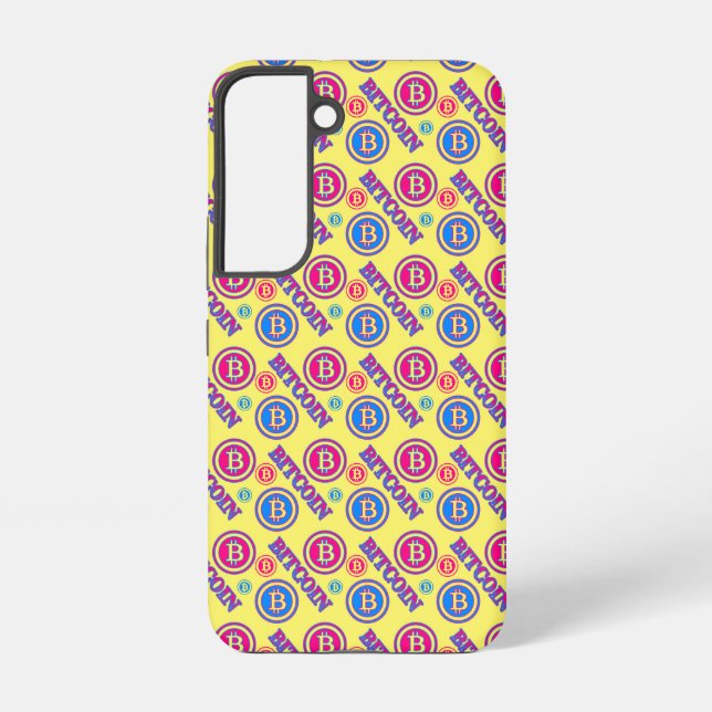 Coque Samsung Galaxy Motif Bitcoin coloré (Verso)