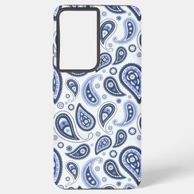 Coque Samsung Galaxy Motif Blue Paisley (Verso)