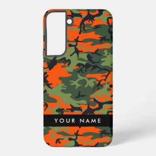 Coque Samsung Galaxy Motif Camouflage orange, Votre nom, Personnaliser