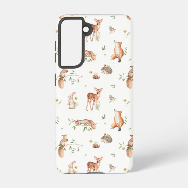 Coque Samsung Galaxy Motif d'amis animaux de bois mignon (Verso)