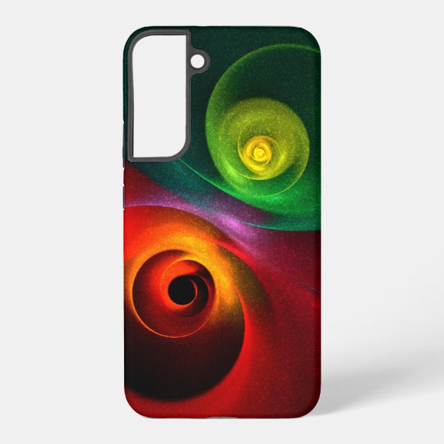 Coque Samsung Galaxy Motif d'art abstrait moderne Yin Yang vert rouge # (Verso)