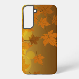 Coque Samsung Galaxy Motif d'automne avec feuilles d'érable en chute et
