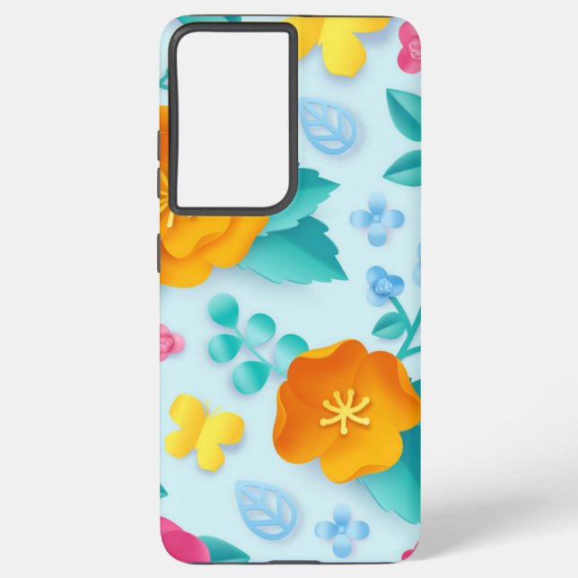 Coque Samsung Galaxy Motif de fleurs (Verso)