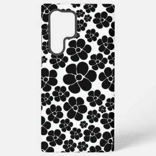 Coque Samsung Galaxy Motif de fleurs - noir et blanc