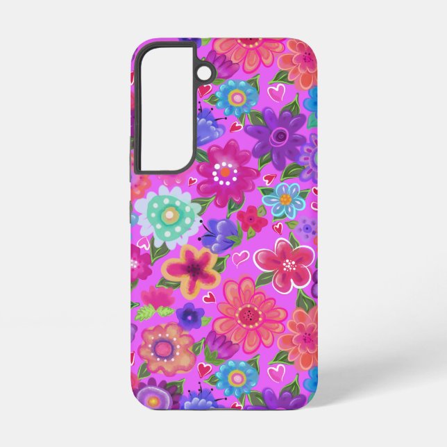 Coque Samsung Galaxy Motif de fleurs roses (Verso)
