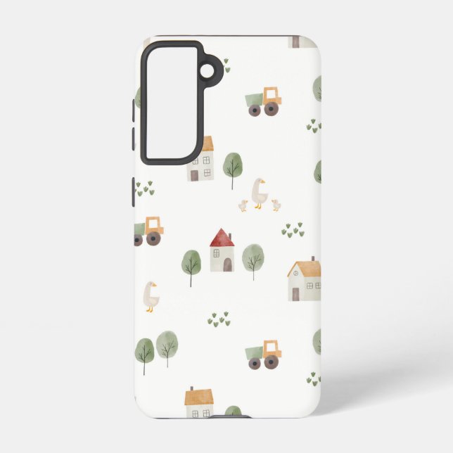 Coque Samsung Galaxy Motif de la ferme d'aquarelle (Verso)