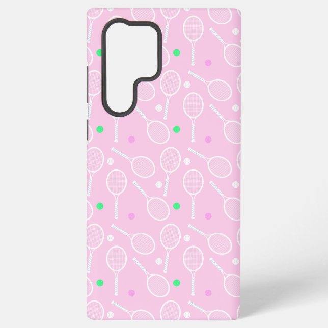 Coque Samsung Galaxy Motif de raquette de tennis Pastel Pink (Verso)