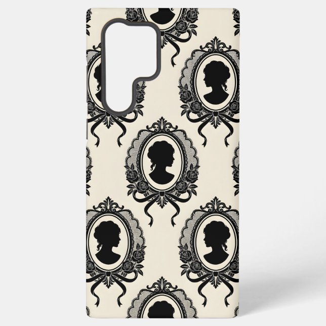 Coque Samsung Galaxy Motif de silhouette de camée gothique (Verso)