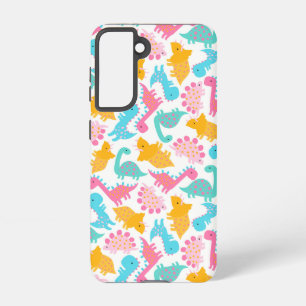Coque Samsung Galaxy Motif Dinosaur rose et Turquoise
